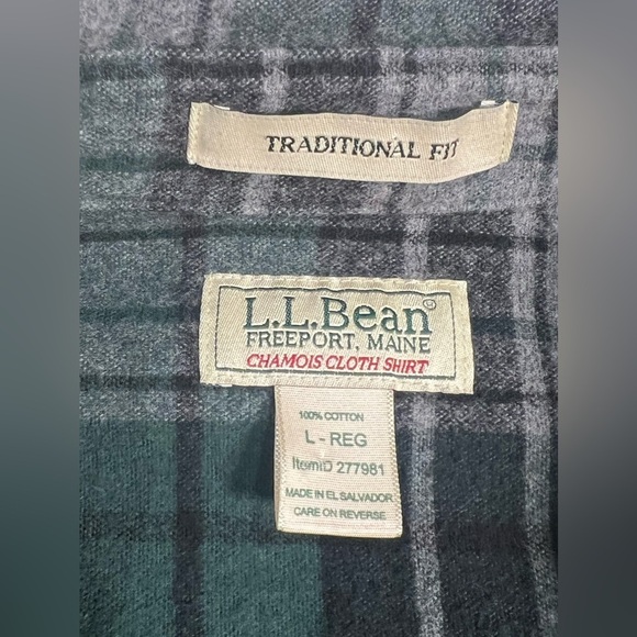 L.L. Bean Large Chamois Cloth Tradition Fit Shirt Plaid Gray Soft Shirt Jacket - Picture 7 of 10